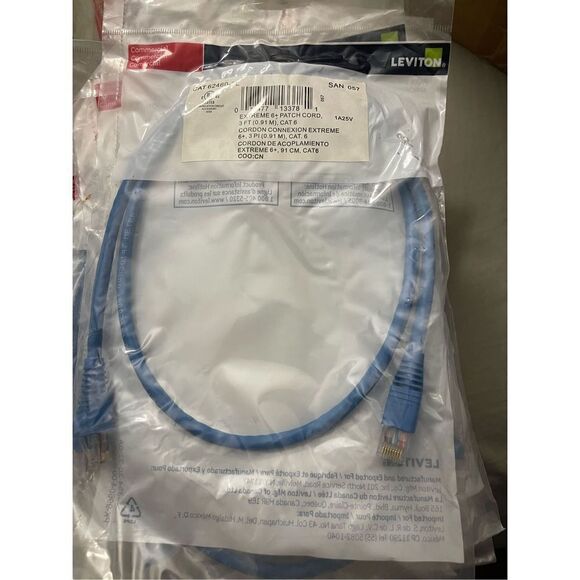 Bulk 15 pcs Leviton CAT 6 cable EXTREME 6+ PATCH CORD 3 FT - Picture 1 of 2